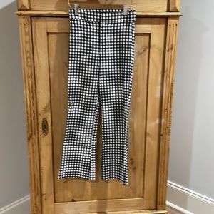 ZARA Black & White Checked Gingham Trousers / Pants